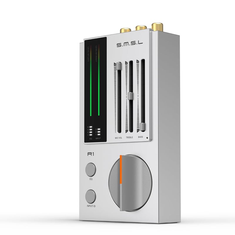 AOSHIDA SMSL R1 DAC Headphone Amplifier, Desktop DAC Amp, USB C Digital to Analog Audio Converter for Gaming PC PS5, Microphone/USB/Optical/Coaxial Input 3.5mm/4.4mm Balanced/RCA Output, Silver - Image 2